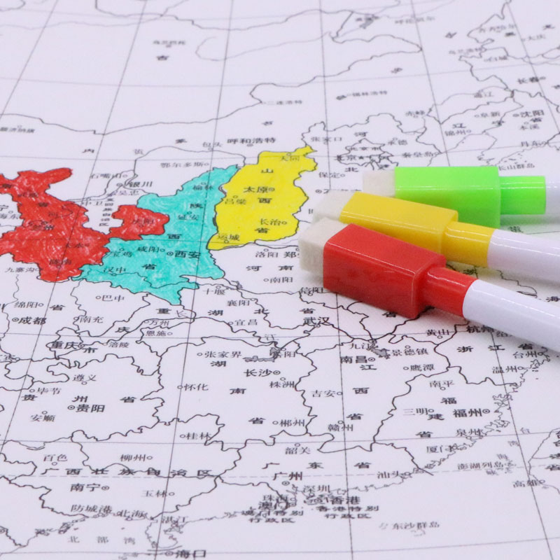 diy儿童房上色标记亲子手绘地图