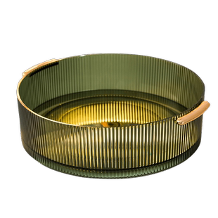 旋转轻奢化妆品收纳盒桌面透明盒子梳妆台护肤品圆形洗漱台置物架