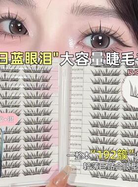 EIYI夏日蓝眼泪免胶水假睫毛大容量女自然款小薄片空气感睫毛书