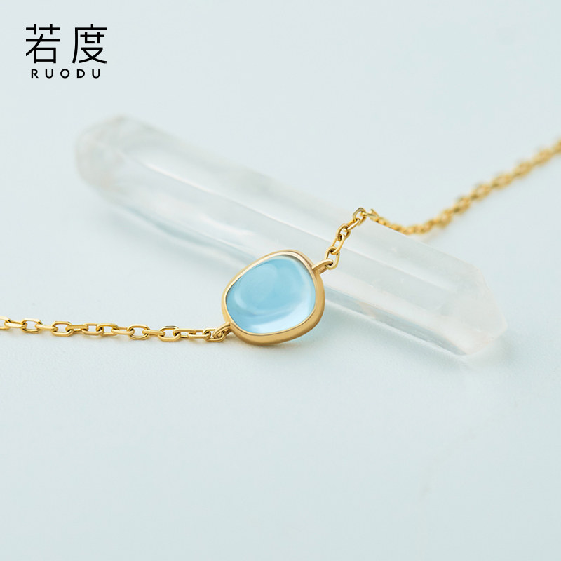 若度手链ins小众设计18K金细手饰镶嵌异形托帕石圣诞首饰