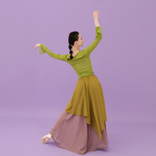 新款古典舞舞蹈练功服身韵艺考长袖上衣中国舞蹈服现代舞阔腿裤套