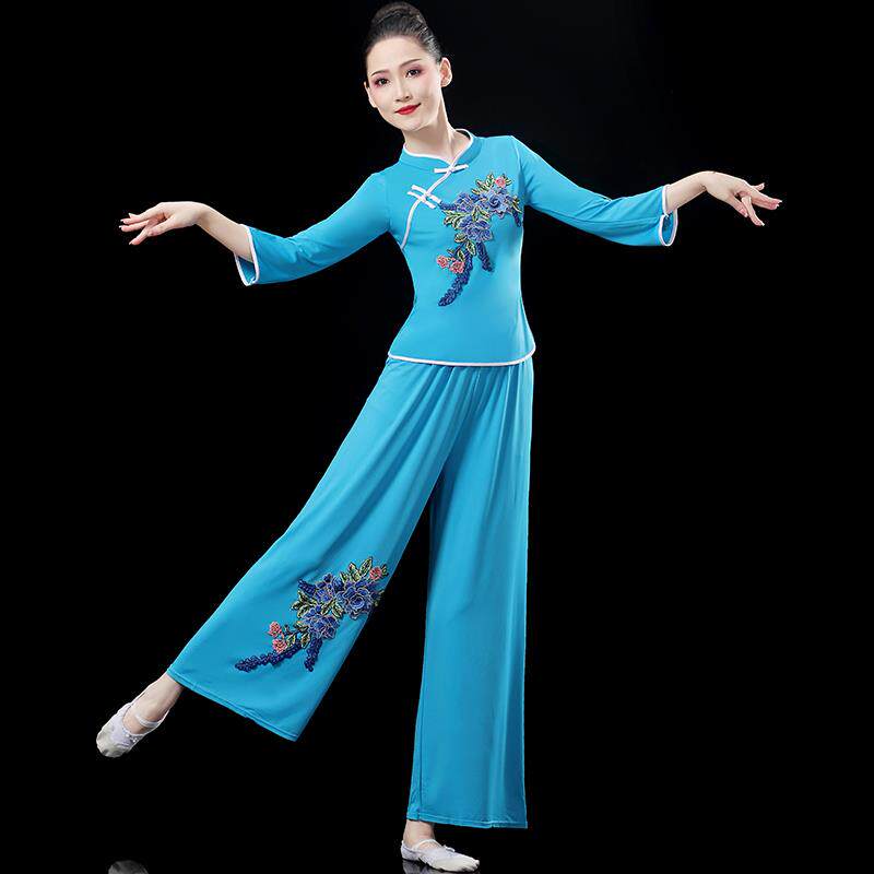 新款广场舞服装女2025新款扇子舞蹈演出服现代中老年民族风秧歌服