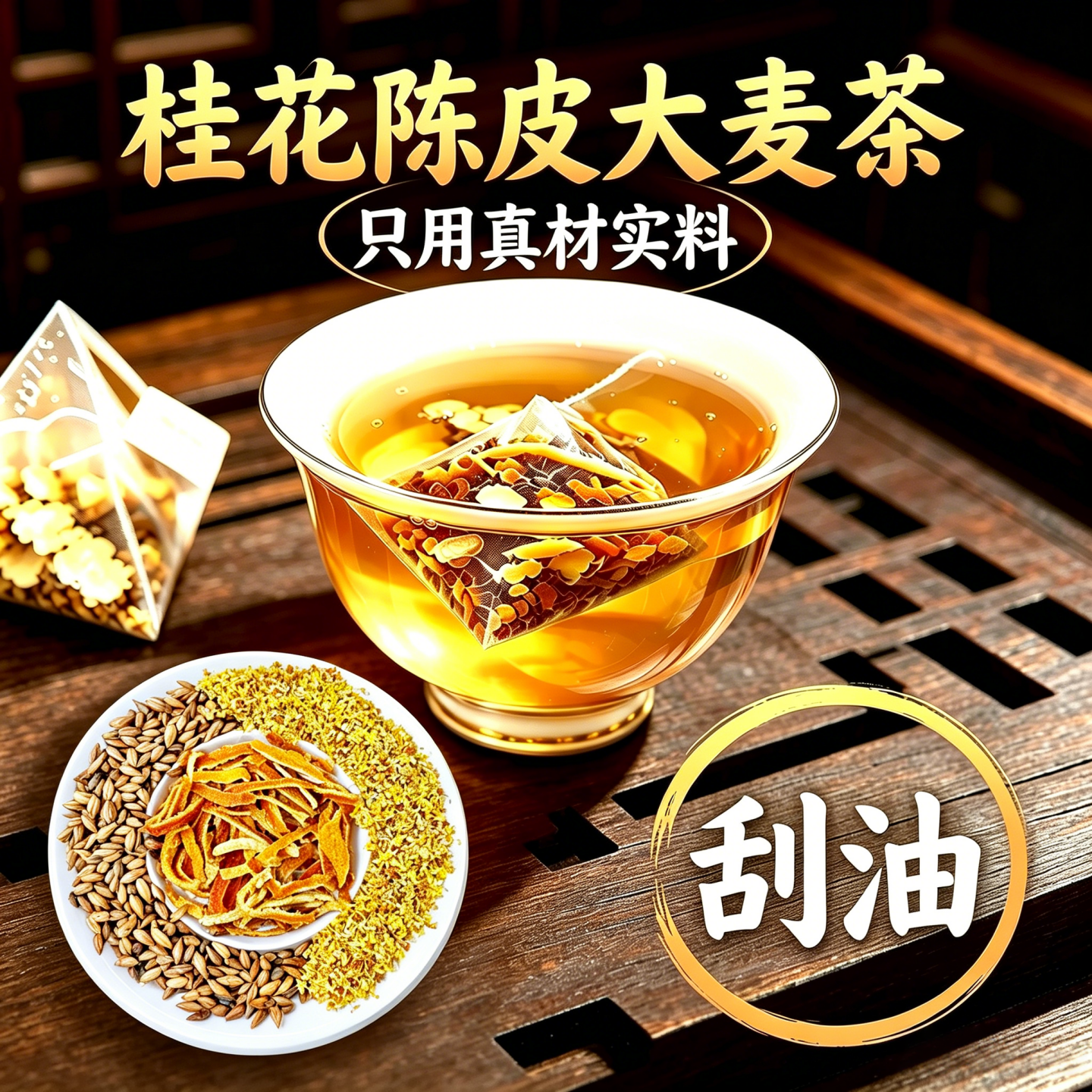 桂花陈皮大麦茶金桂花干适合冷泡夏季女生泡水喝的茶饭店专用茶包