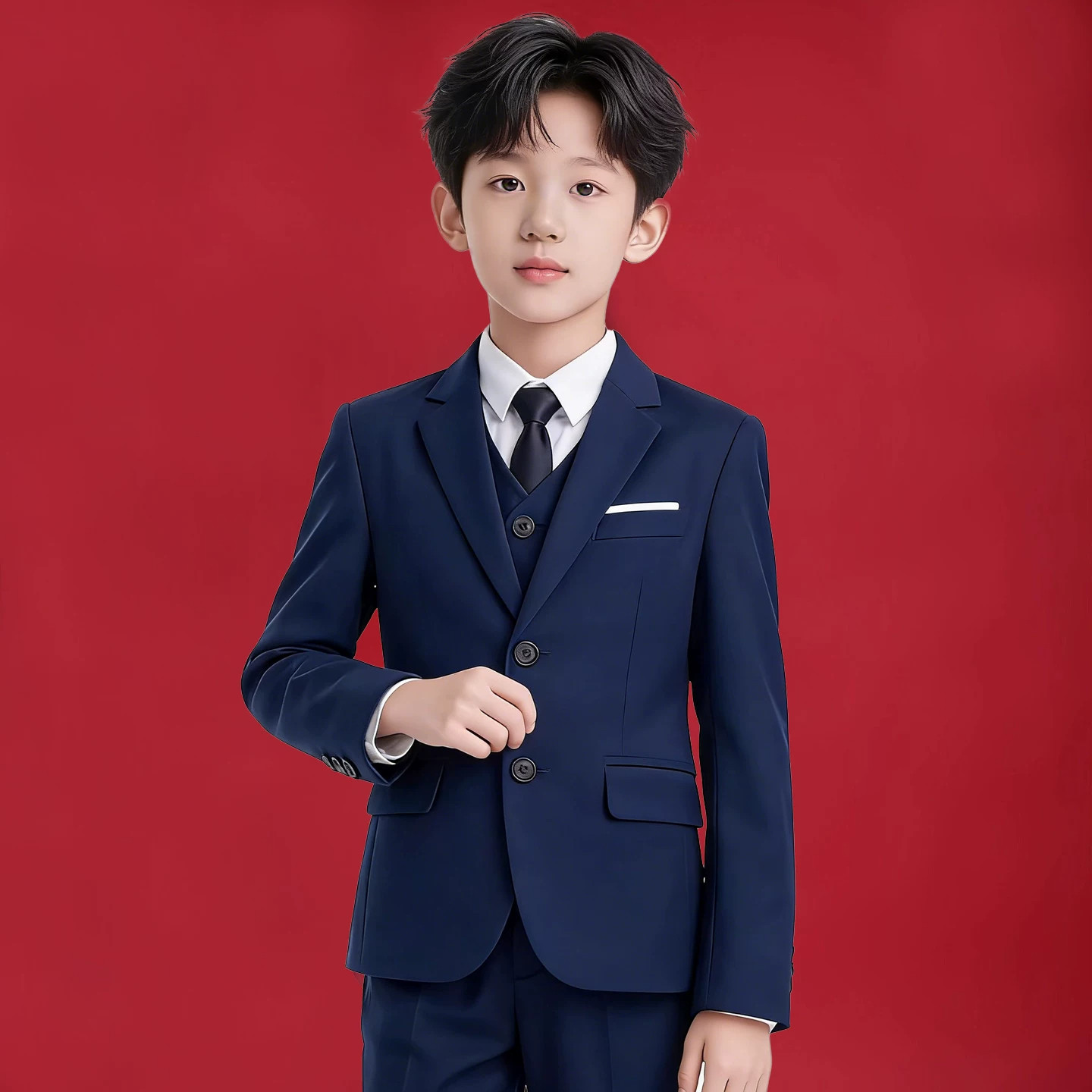 儿童西装套装秋冬英伦风小主持人礼服男童钢琴演出服花童西服外套