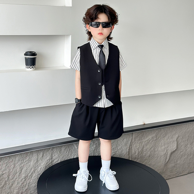 男童礼服儿童西装套装英伦风主持钢琴演出男宝周岁生日花童小西服