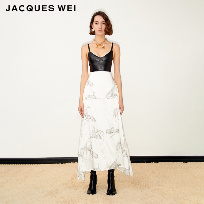 JACQUESWEI真皮灵缇印花连衣裙