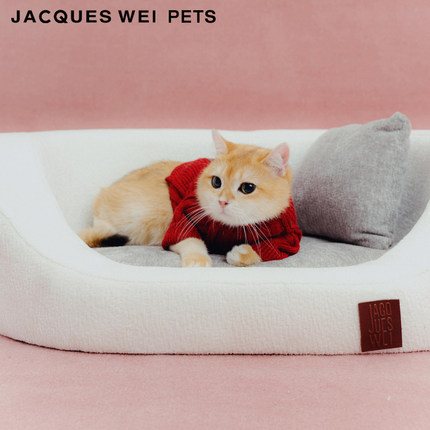 jacques weipets官方店2022aw宠物白灰/金棕配色大号小号圆形狗窝