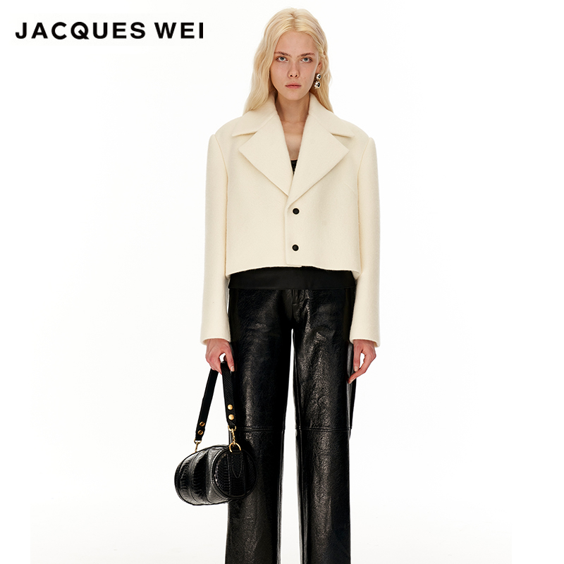 JACQUESWEI亚克力圆片羊毛夹克