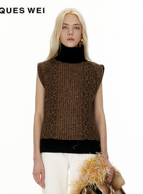 JACQUESWEI设计师店2022aw牛绒锁链绞花套头马甲