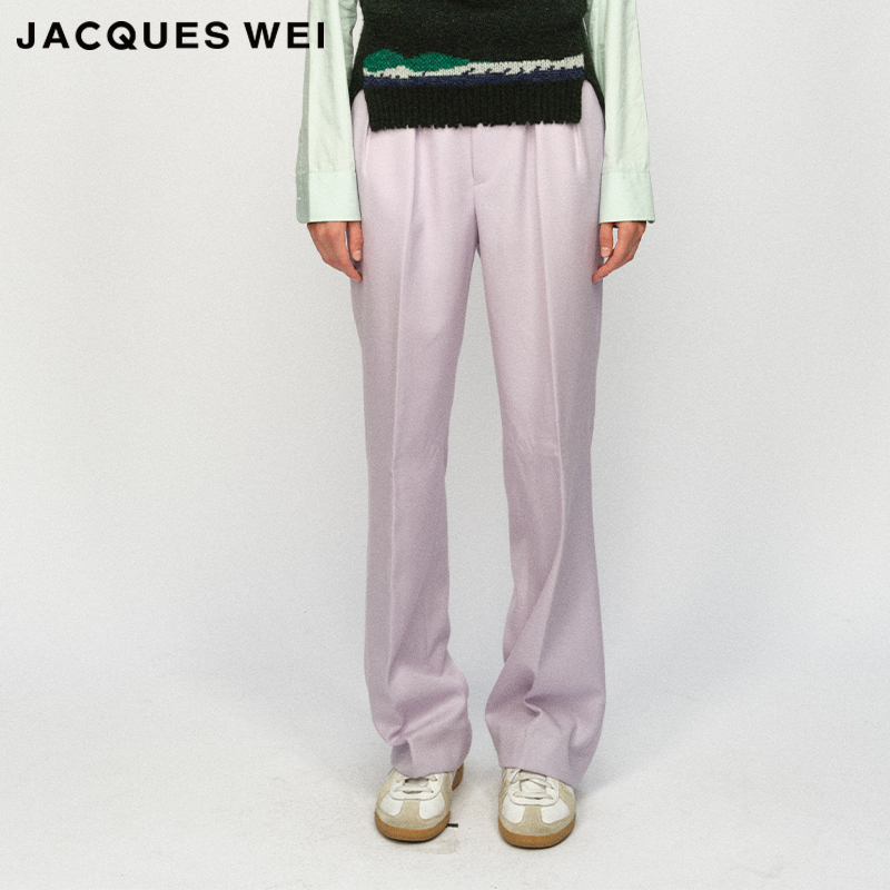 JACQUESWEI藤萝紫斜纹西裤