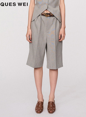 JACQUES WEI 设计师官方店2024SS春夏新款灰色西装短裤