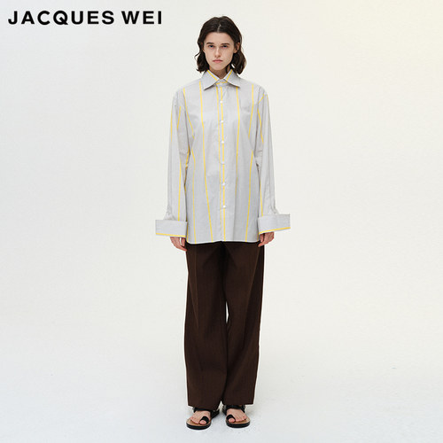 JACQUESWEI拼条撞色廓形衬衫