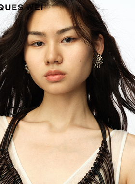 JACQUES WEI 设计师官方店2023AW秋冬 银海葵镶钻耳饰