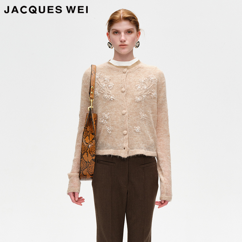 官方店肤色羊毛针织衫JACQUESWEI