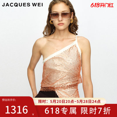 JACQUESWEI镂空斜肩吊带