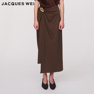 深棕黄铜扣裙子女设计感小众 设计师2024SS春夏新款 JACQUES WEI