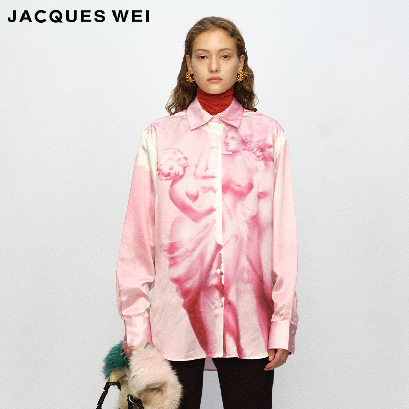 JACQUESWEI红粉维纳斯印花衬衫