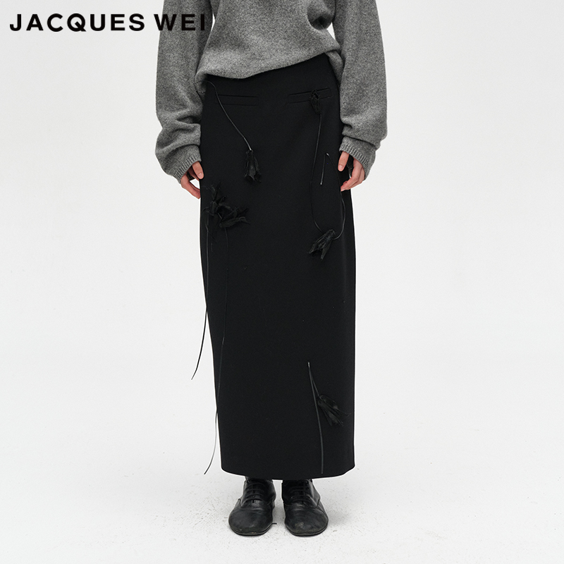 JACQUESWEI设计师手工缝花半裙