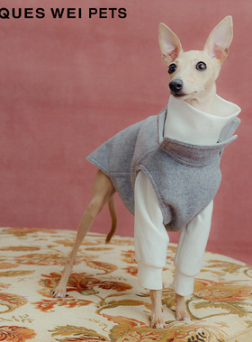 jacques wei pets设计师官方店2022aw宠物驼色/灰色羊绒夹克