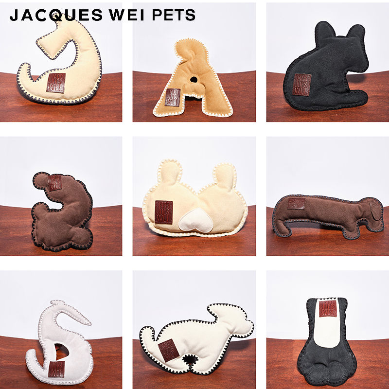 jacques wei pets设计师官方店2023aw绒面革宠物剪影玩具