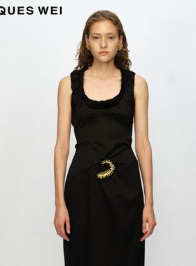 【醋酸面料】JACQUES WEI 设计师官方店2023AW秋冬 丝绒抽褶背心