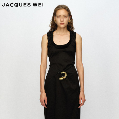 JACQUESWEI丝绒抽褶背心