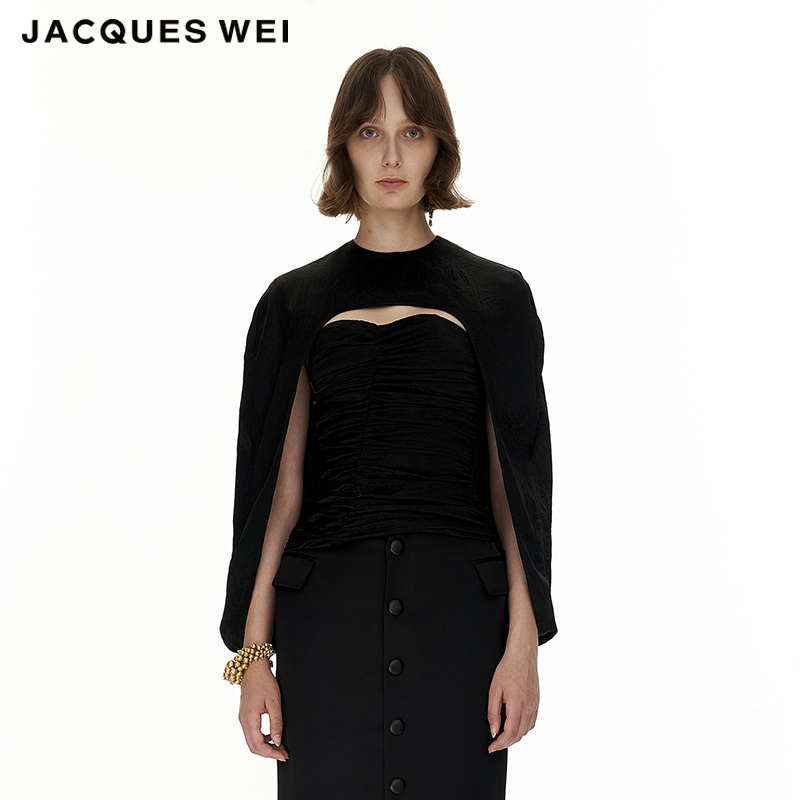 JACQUESWEI可拆卸斗篷上衣