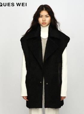 【苏力羊驼毛】JACQUES WEI 设计师官方店2023AW秋冬拼皮廓形马甲