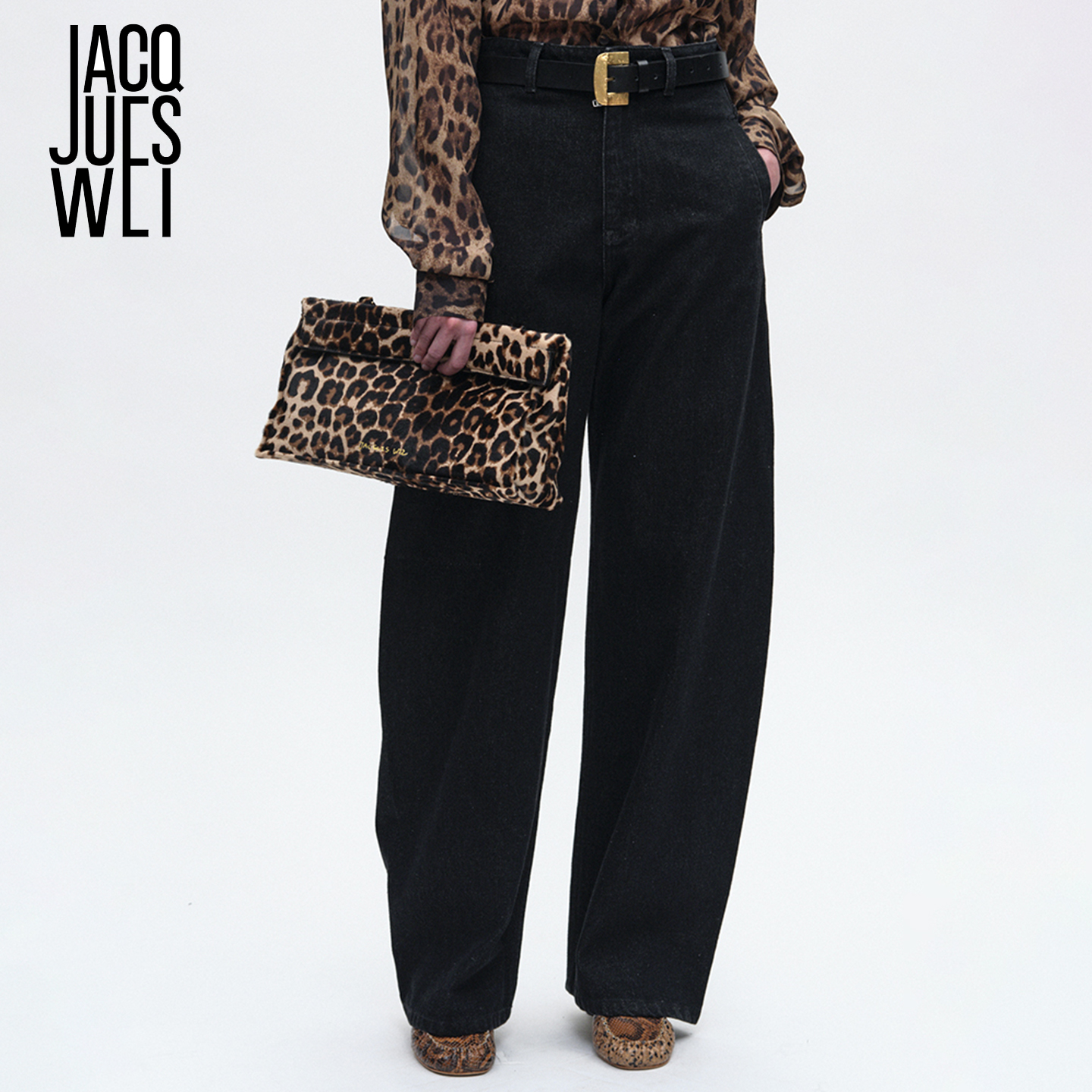 JACQUESWEI高级感阔腿牛仔裤女