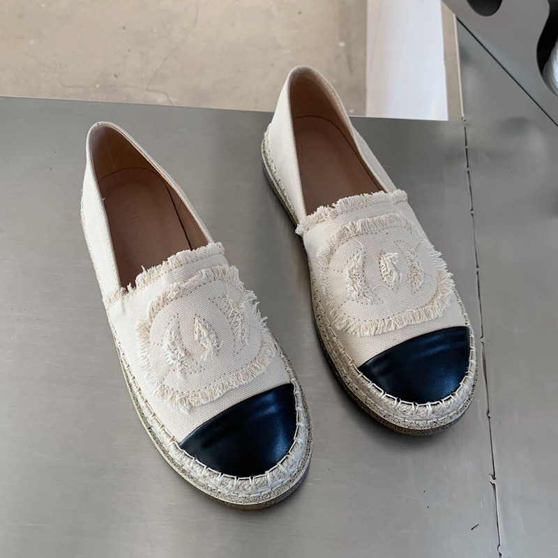 懒人一脚蹬帆布鞋女2022春夏新款软底休闲小香风渔夫鞋平底单鞋女