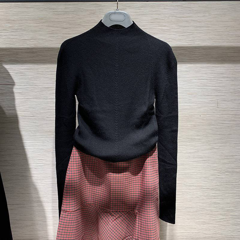 阿瑪施旗舰店官网正品2020秋冬新款修身半高领羊毛针织打底衫毛衣