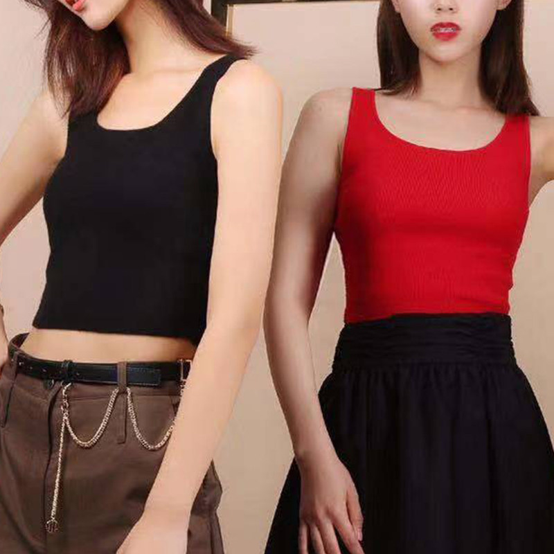 阿瑪施旗舰店女装官网2020夏季新款百搭修身短款羊绒打底针织背心