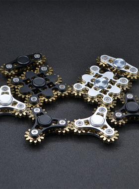 丧心病狂的九齿联动9赤联动指尖陀螺 EDC hand spinner减压齿轮