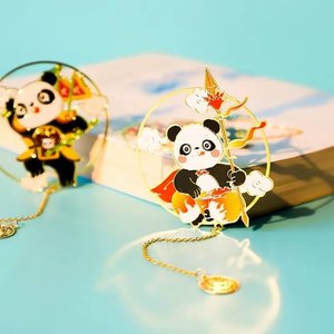 国宝熊猫金属镂空书签中国风礼品