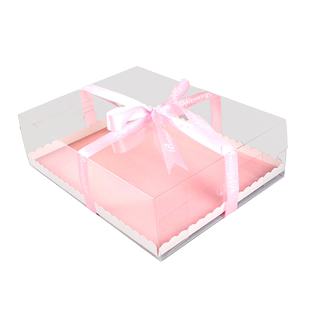 长方形全透明网红数字蛋糕盒生日礼物PET环保ins风烘焙蛋糕包装盒