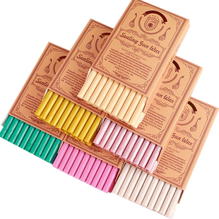 复古火漆蜡棒 封蜡印章封口火漆蜡火漆枪密封蜡棒印章用蜡 婚礼请帖手账封印 一盒20支装小蜡棒直径7MM