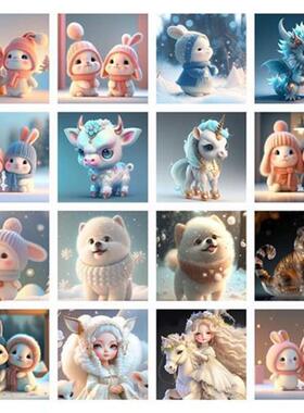 Cute Rabbit 5d Diamond Painting Cartoon DIY Full Drill钻石画