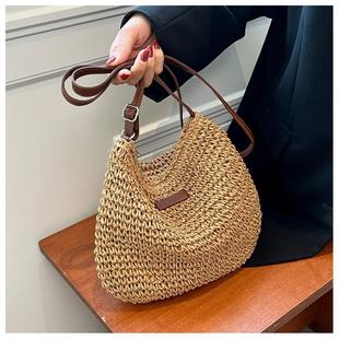 Ladies Fashion Summer Straw Crossbody Bag Women Beach