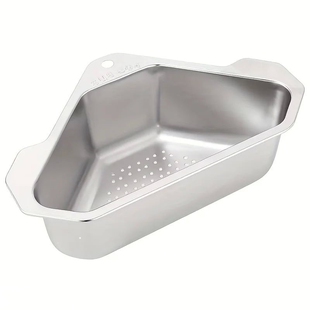 1pc, Drain Basket, Triangular Sink Filter, Stainless Steel