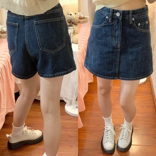 夏季薄款a字半身牛仔裙裤女