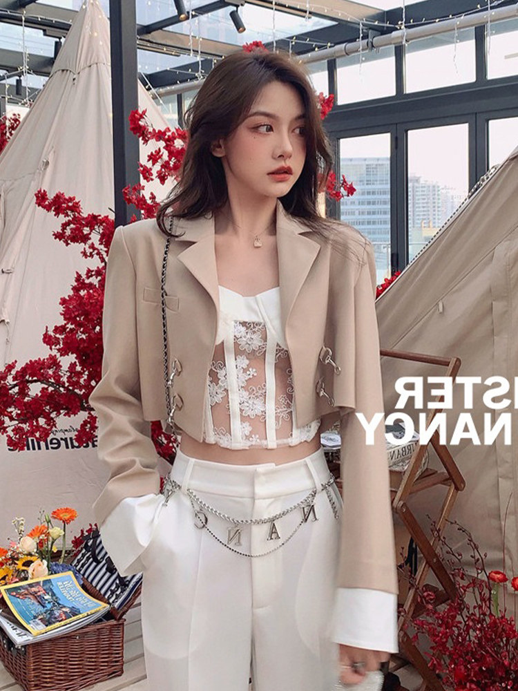 炸街西装外套女短款小个子2025年春秋时尚修身百搭超短小西服外搭,女装/女士精品,短外套,淘宝优惠券,粉丝福利购,淘宝优惠卷