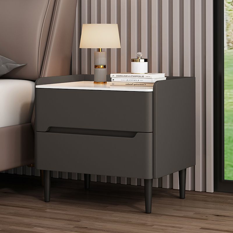 实木床头柜家用小型轻奢卧室现代简约床边柜新款岩板收纳柜