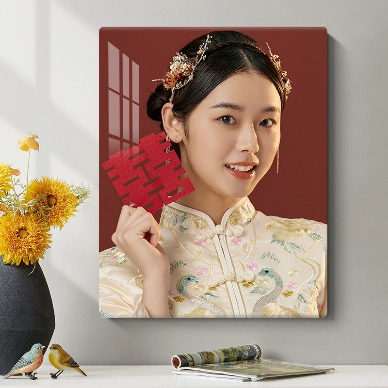 大韩相框摆台照片宝宝照全家福挂画无边框简约长方形电视柜美好