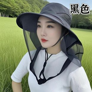 掰玉米防护服干农活下地透气防刮脸虫户外 防蚊帽子遮脸护脸新款
