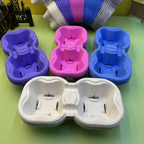 一次性彩色可降解双杯托可撕双杯