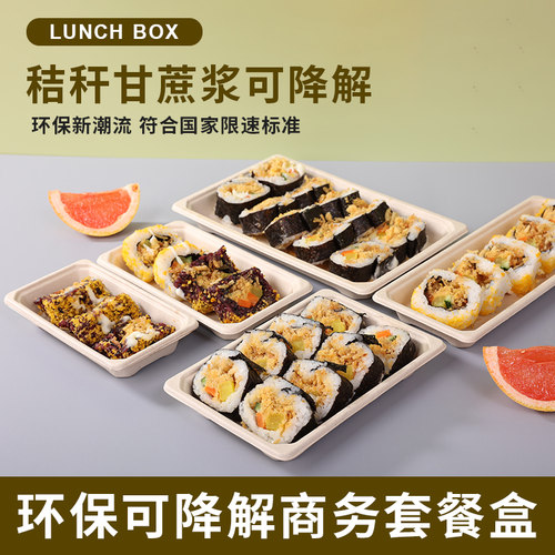 一次性可降解日式长方形寿司盒子