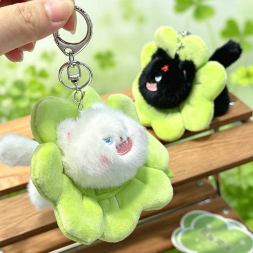 NewToys 可爱幸运四叶草小猫咪毛绒玩偶情侣背包挂件男书包挂饰女