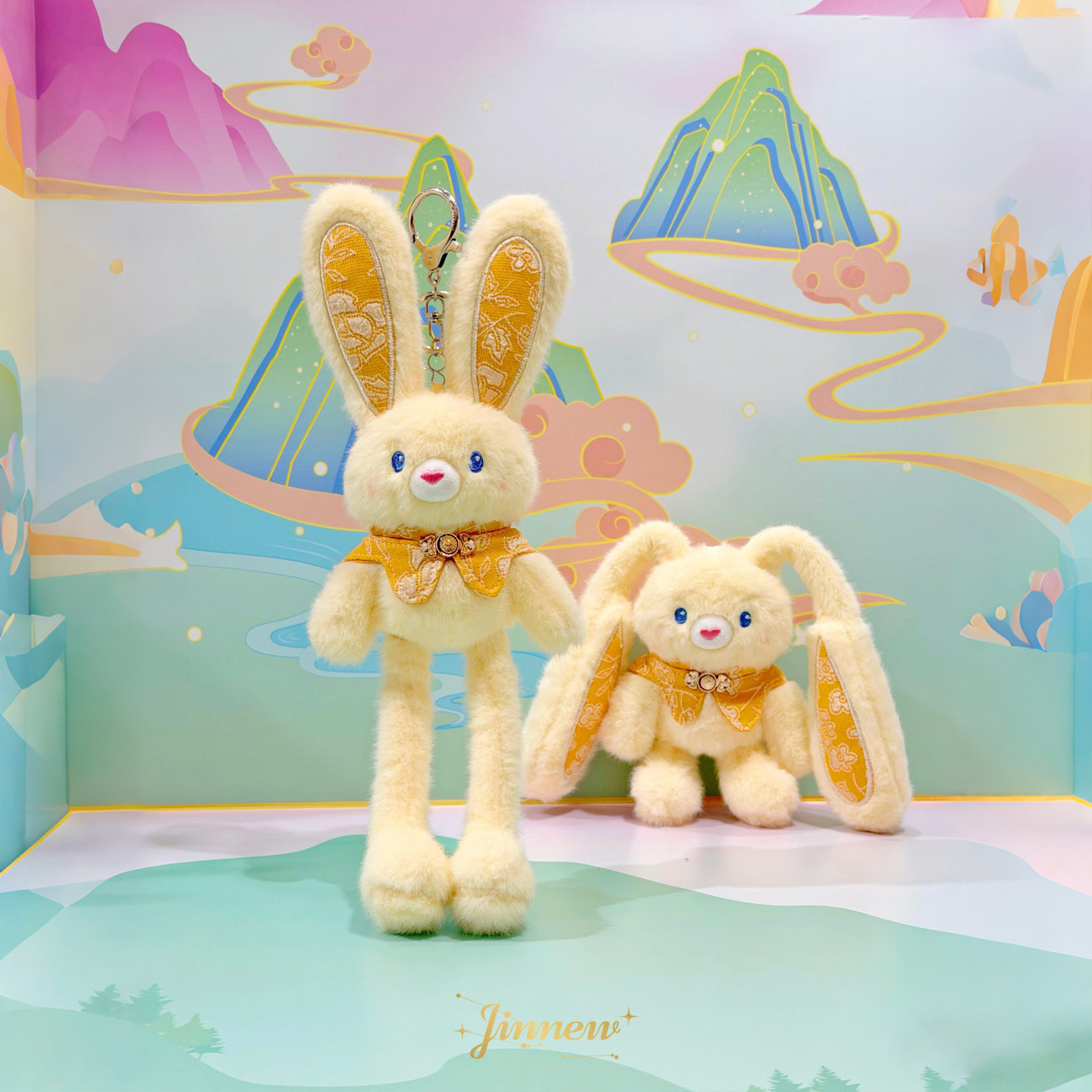 NewToys 可爱新中式抽拉耳兔子公仔玩偶情侣书包包挂件钥匙扣挂饰,服饰配件/皮带/帽子/围巾,包挂件,淘宝优惠券,粉丝福利购,淘宝优惠卷