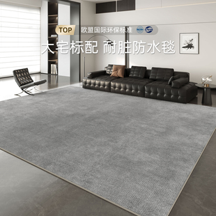 地毯客厅2025新款轻奢高级沙发毯免洗可擦加厚纯色床边毯灰色地垫
