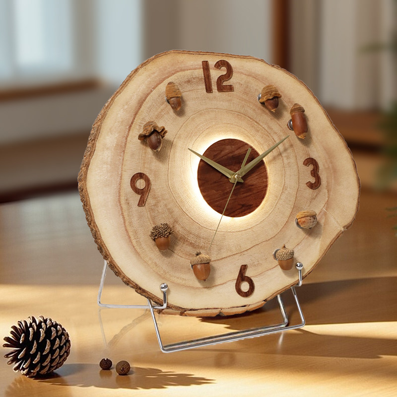 客厅挂钟2025新款diy磁吸钟表摆件led灯餐厅静音时钟原木风表挂墙,家居饰品,挂钟,淘宝优惠券,粉丝福利购,淘宝优惠卷